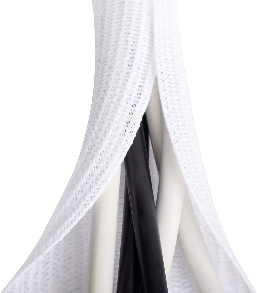 20ft 1/4 inch White Cable Sleeve