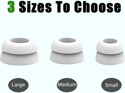 Double Flange Earbud Tips for Beats Studio Buds Replacement Cover Ear Tips for Beats Studio Buds+/Fit Pro/Solo Buds Earbuds Fit Beats Earbuds, 6 Pairs LMS White