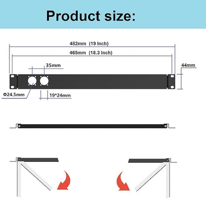 1U Hinged Rack Panel 2D XLR HDMI Audio Rack Mount Panel for 19 inches Rack Mount (2D)