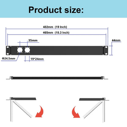 QiaoYoubang 1U Hinged 2D XLR HDMI Audio Rack Mount Panel