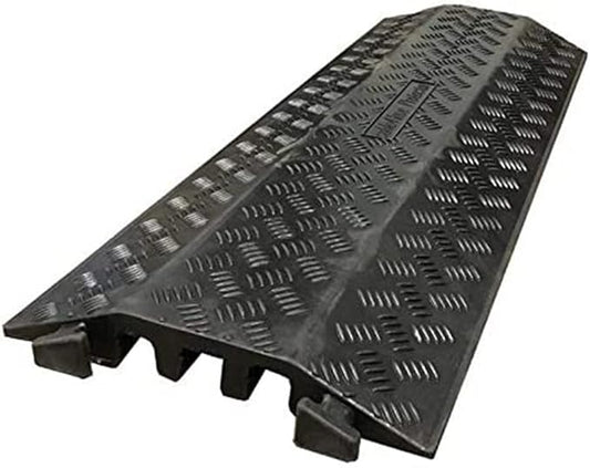 Kable Kontrol Drop Over Floor Cord Cover – 40” Inch Long 3 Channel Cable or Wire Protector – Rubber Ramp for Indoor and Outdoor Use – Black
