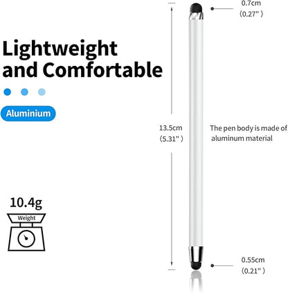Stylus Pen for Touchscreen,5 PCS Stylus,Stylus 2-in-1 High Sensitivity Precision Suitable for All Touch Screens of iPhone/ipad/Android Tablet(White)