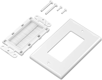 Iwillink Brush Wall Plate (10 Pack), Cable Pass Through Insert for Wires, Single Gang Cable Access Strap, Wall Socket for HDTV, Home Theater Systems