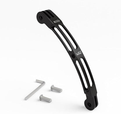 HSU Aluminum Alloy Curved Extension Arm (5.3”) Metal Pole Mount Helmet Stick Extension Arm Mount for GoPro Hero 13/12/11/10/9/8/7/6 Black, DJI Osmo Action 4/3 and More Action Cameras (Black)