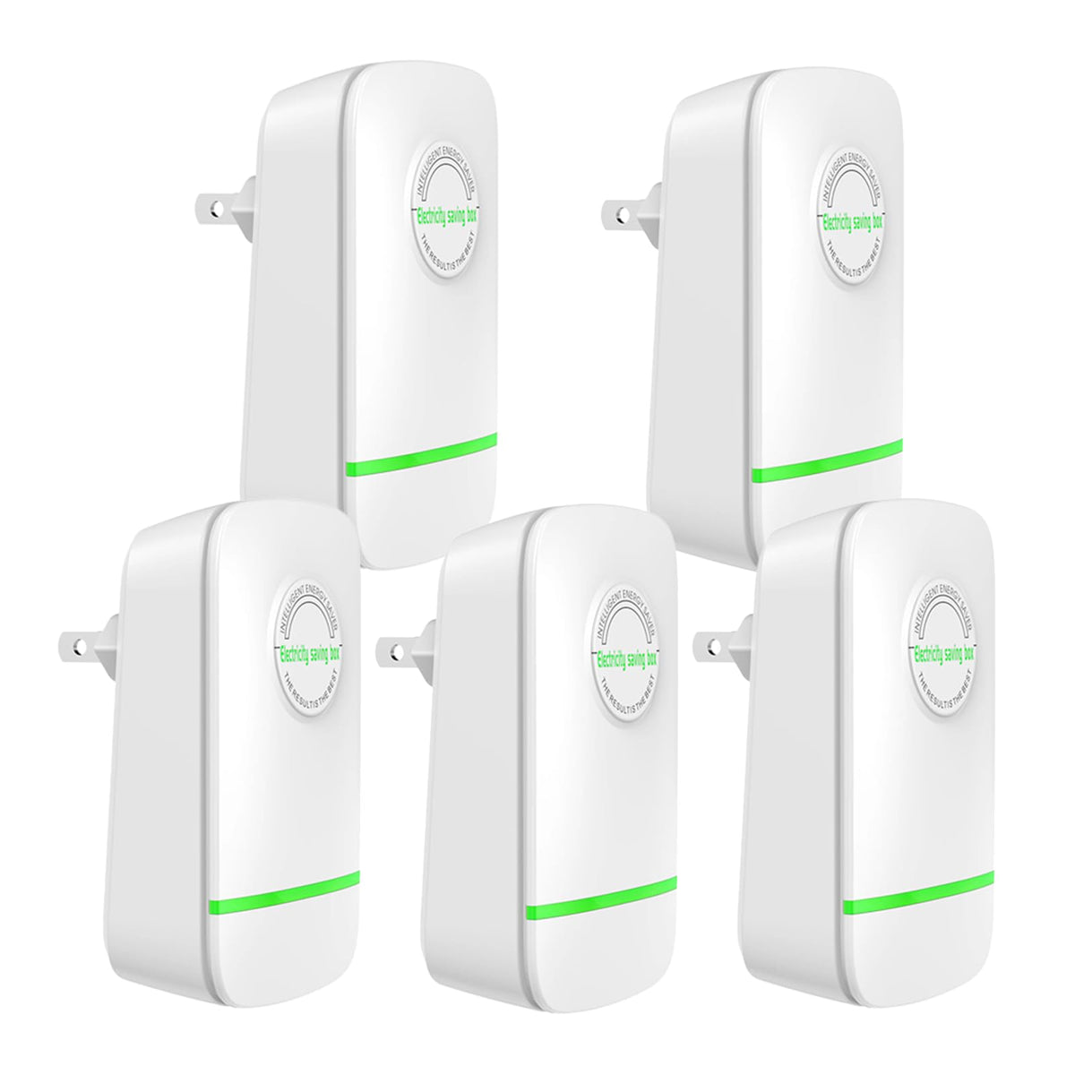 Elon-musk's Electricity Saving Box Stop Watt Stopwatt Energy Saving Device Save Energy Saving Device Energy Saving Power Strip for Home Office US Plug 90v-250v 30kw Rated Green (5PCS White)