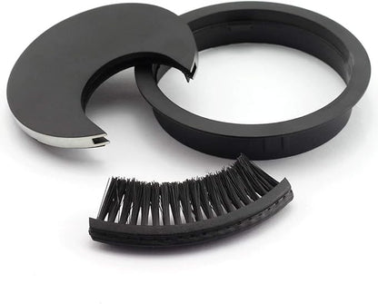 HJ Garden 1pc 2-3/8 inch (60mm) Metal Desk Grommets with Brush Open for Managing and Hiding Wire Cord Cable Hole Cover Office PC Desk Cable Cord Organizer Zinc Alloy Cover Black