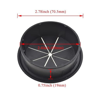 HAHIYO 2Pcs 2.4Inch/60mm Black ABS Plastic Eight-petaled Desk Grommet Wire Grommet Cable Management Cord Hole Cover Desk Wire Hole Insert Wire Organizer for Computer Office Home School Equipment