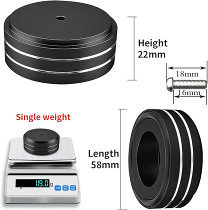 Viborg HiFi Speaker Spikes Isolation Feet Pads 58x22MM, 4X Audio Shock Absorber Aluminum Subwoofer Isolator with Rubber Ring and Mounting Screws(M4*0.7) for AMP Turntable DAC Recorder