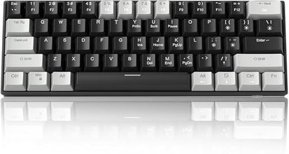60% Mechanical Gaming Keyboard,Mixed Color Keycaps Gaming Keyboard with Linear Red Switches, Detachable Type-C Cable Mini Keyboard with Blue LED Light for PC/Laptop