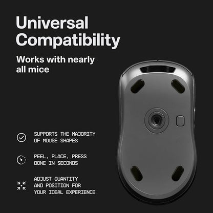 Wallhack UHMW-PE Pill Mouse Skates | Premium Universal Skates for Gaming Mice | Ultra-Smooth Glide on Cloth & Glass Pads | Customize Speed & Control | Durable, Easy to Apply | Black 7mm x 14mm