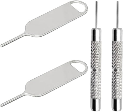 4 Pcs SIM Card Removal Openning Tool Tray Eject Pins Needle Opener Ejector Compatible with All iPhone Apple iPad HTC Samsung Galaxy Cell Phone Smartphone Watchchain Link Remover (Style B)