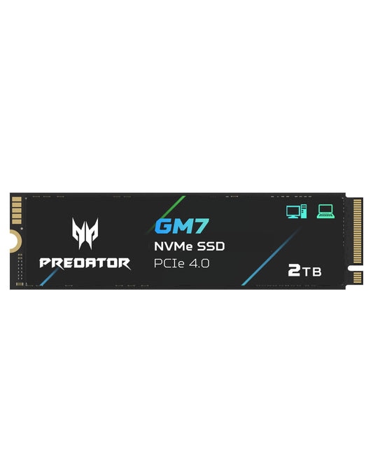 Acer Predator GM7 4TB SSD: M.2 2280 PCIe Gen 4 x4 NVMe 2.0, Read Speed Up to 7400 MB/s, Internal PC Solid State Drive for Laptop, Desktop and PS5 - BL.9BWWR.120