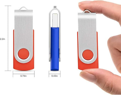 KOOTION 5 Pack 64GB USB 2.0 Flash Drive Thumb Drives - Mixed Color