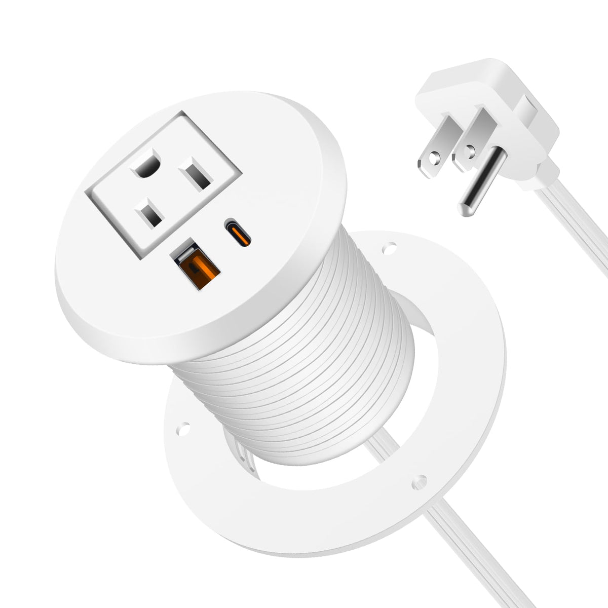2 inch Desk Power Grommet USB C 20W,Ultra-Flat Plug Power Strip