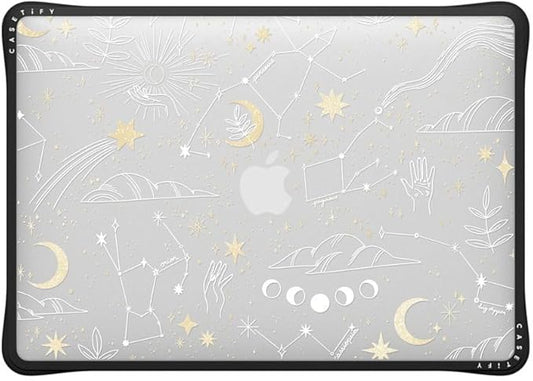 CASETiFY Impact MacBook Air 13" (M1/Intel) Case [Cushioned Impact Corners/Scratch-Resistant/Anti-Slip Grip] - Stargazing - Clear Black