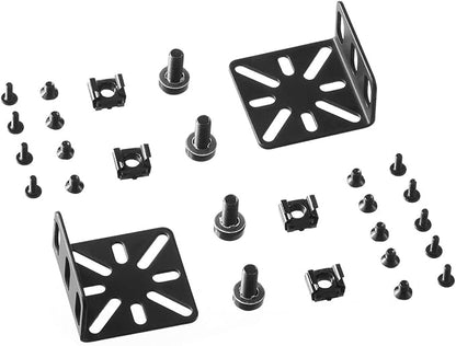 Rack Mount Kit for 17.3 inch Switches, Adjustable Rack Ears for Buffalo Tech, Cisco, NETGEAR,Dell, D-Link, Linksys and TRENDnet Products, Adjustable Hole Distance 13-35mm
