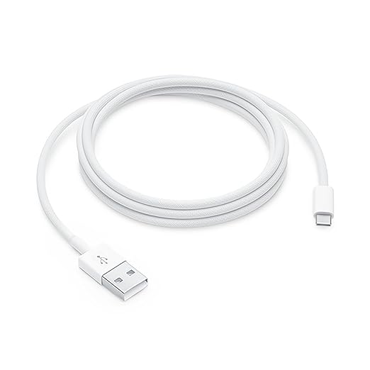 Woven USB C Cable, Durable USB Charger to Type C Cable Fast Charging for Apple TV Remote 3rd Gen, iPhone Air, iPhone17/16 Pro Max/15P, iPad Air, AirPods Pro 3, (NOT for Lightning-Port Devices) - White