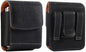 Universal Phone Holster Phone Pouch Case Belt Clip Belt Loops Card Slot Faux Leather for Man for Samsung Galaxy Z Flip 5/4/3 Motorola Razr Plus Razr+ 2023 (Black&Yellow, XS(3.7"x3.1"x1.1"))