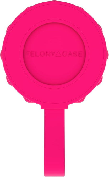 FELONY CASE - Neon Pink Magnetic Suction Cup Phone Mount and Grip – Strong Silicone Holder for Hands-Free Convenience, Compatible with MagSafe Cases and iPhone 16, 15, 14, 13, 12
