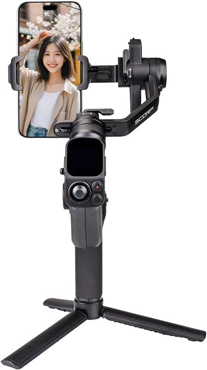 FeiyuTech Scorp MINI 3 Gimbal Stabilizer for iPhone, 3-Axis Smartphone Gimbal Built-in AI Tracking Module,Phone Gimbal with Cooling Fan and Integrated Grip Design, Touch Screen, 2KG(4.41lb) Payload