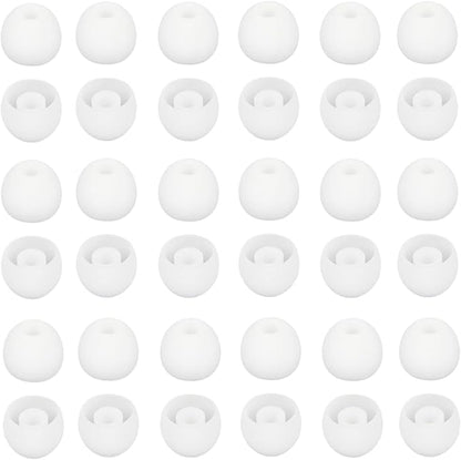 36 Pieces Large Earbud Tips Soft and Comfortable Silicone Earbud Tips Ear Bud Replacement Pieces Silicone Fit Most in-Ear Headphones，Inner Hole 3.8mm -5.5mm，Large White Earbuds Silicone Tips