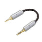 okcsc 4.4MM Male to 3.5MM Pro Male Ultra Short Hifil Male to Male AUX Audio Cable OFC Pair Recording Cable Wire-Breakage-Prevention Design Adoption of 8-Core Braided Structure 5.82 inch