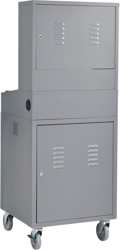 Global Industrial Mobile Security LCD Computer Cabinet Enclosure, Gray