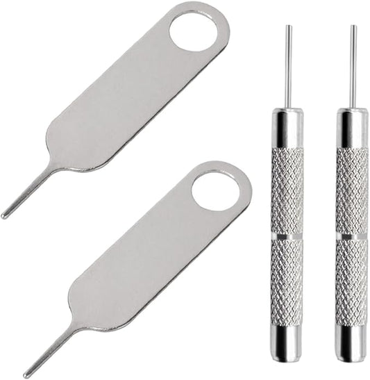 AYWFEY 4 Pcs SIM Card Removal Openning Tool Tray Eject Pins Needle Opener Ejector Compatible with All iPhone Apple iPad HTC Samsung Galaxy Cell Phone Smartphone Watchchain Link Remover (Style C)