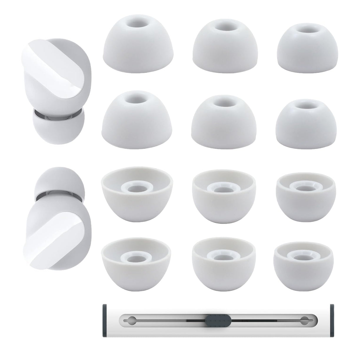 Replacement Silicone Ear Tips for Beats Fit Pro/Studio Buds/Studio Buds+ Headphone, 6 Pairs Earbuds Eartips L/M/S, Eargels Set Fit in Case, Earplug Ear Cap (Black with Pen)