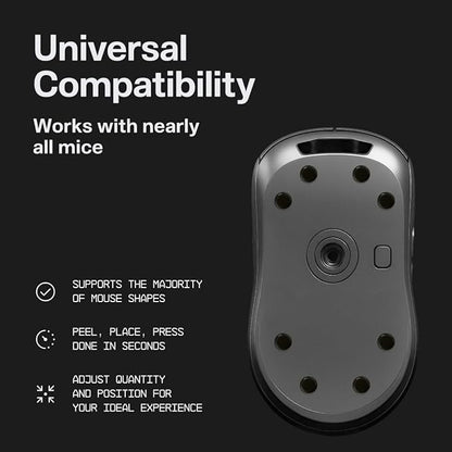 Wallhack UHMW-PE Dot Mouse Skates | Premium Universal Skates for Gaming Mice | Ultra-Smooth Glide on Cloth & Glass Pads | Customize Speed & Control | Durable, Easy to Apply | Black 7mm x 7mm