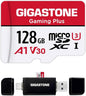 GIGASTONE 128GB Micro SD Card with USB Type C Card Reader, Gaming Plus, MicroSDXC Memory Card for Nintendo-Switch 1, 4K Video Recording, UHS-I A1 U3 V30 C10, up to 100MB/s, with Adapter