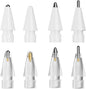 nimin Replacement Tips for Apple Pencil 2nd Gen & 1st Gen- [8 Pack] Apple Pencil Spare No Wear Out Fine Point Precise Control Apple Pen Tip, Plastic Tips + Metal Tips
