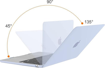 MOSISO Compatible with MacBook Air 13 inch Case 2025 2024 2023 2022 M4 A3240 M3 A3113 M2 A2681, Plastic Hard Shell&Keyboard Cover&Screen Film&Type C for MacBook Air 13.6 inch Case, Pastel Blue