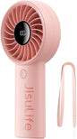 JISULIFE Handheld Portable Fan, 5000mAh Stronger and Longer-Lasting Battery