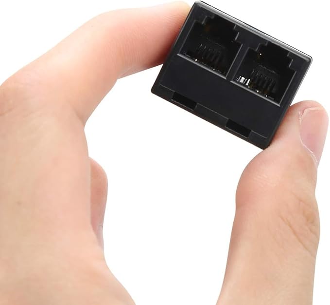 Uvital RJ12 6P6C 3 Female Telephone Line Splitters, Phone Jack Splitter, Telephone Landline Cable Connector and Separator(Black, 30 Pack)