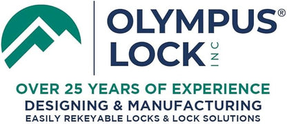 Olympus Lock DCN1 Rekeyable Cam Lock | 1" Cylinder KD Keyed Different | US26D Chrome Cabinet Lock | Grade 1 Reversible for Doors & Drawers