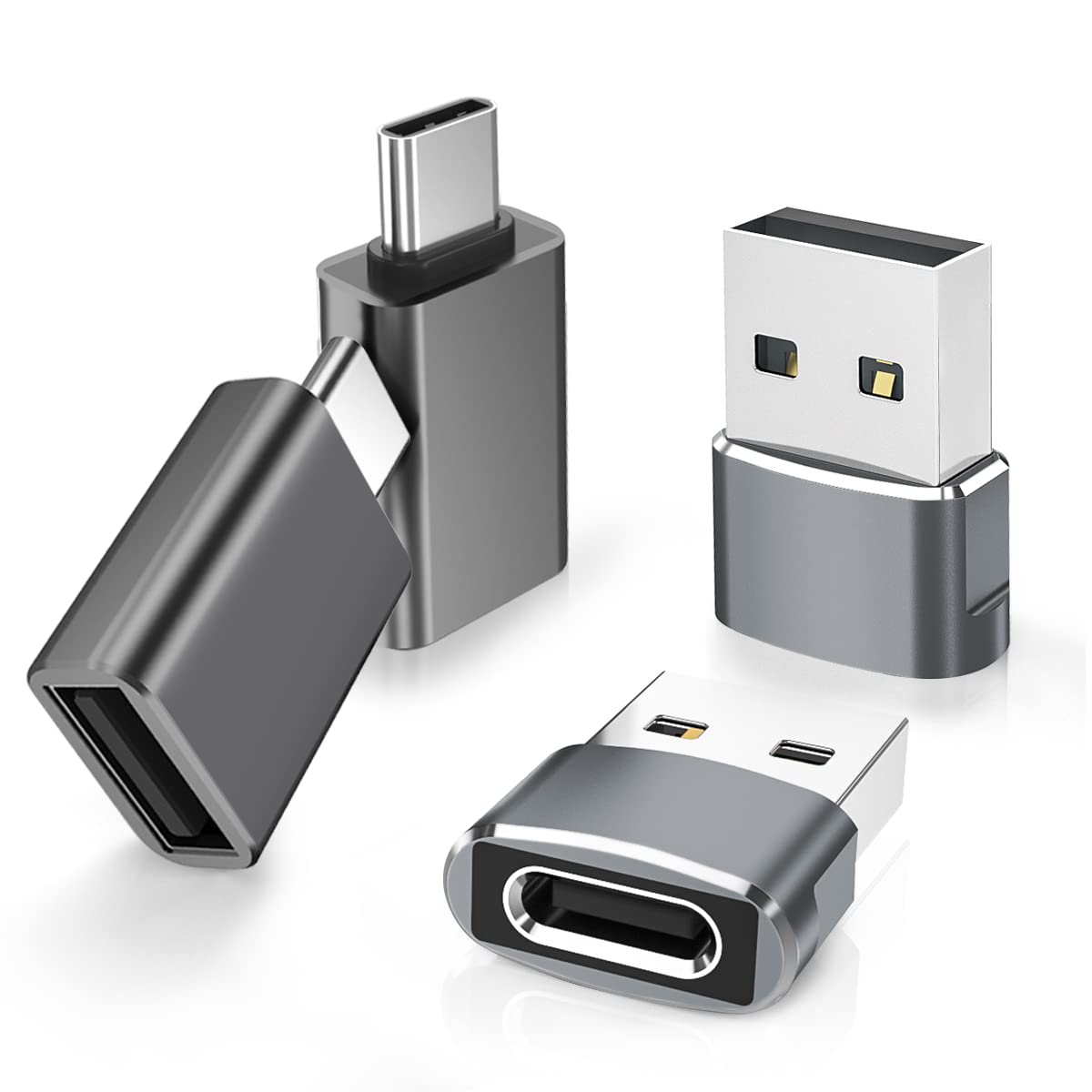 Elebase 4Pack USB to USB C Adapter with Type C Male to 3.0 Female Adaptor