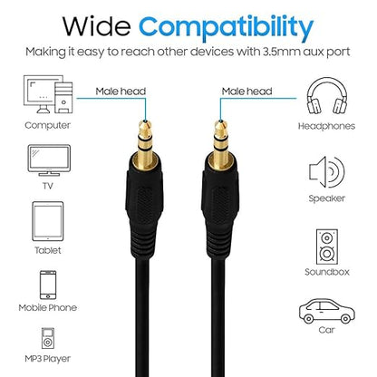 Cmple - 3.5mm Aux Male to Male Stereo Audio Cable Auxiliary Headphones Cord MP3 PC - 75 Feet
