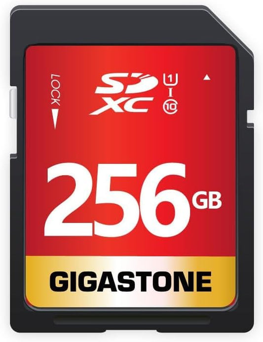 GIGASTONE 256GB SD Card UHS-I U1 Class 10 SDXC Memory Card High Speed Full HD Video Speed up to 80MB/s Nikon Sony Pentax Kodak Olympus Panasonic Digital Camera, with 1 mini case