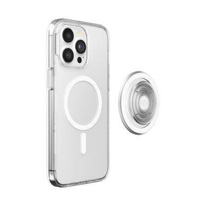 PopSockets iPhone 15 Pro Max Phone Case with MagSafe, Wireless Charging Compatible, Black - Translucent Black