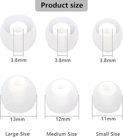 Earbud Replacement Tips Silicone Earbud Tips Ear Tips Fit for in-Ear Headphones (Inner Hole 3.8mm -5.1mm) Earbud Rubber Tips Earbud Covers 9 Pairs
