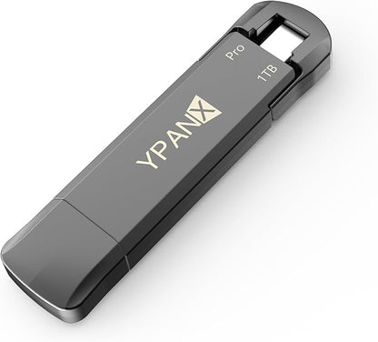YPANX 1 TB Pro Portable SSD, 1000MB/s Speed, USB 3.2 Gen 2 + Type C Dual-Port, Lightweight External SSD for iPhone 15/16/Pro, Android, Windows, Mac, Tablets