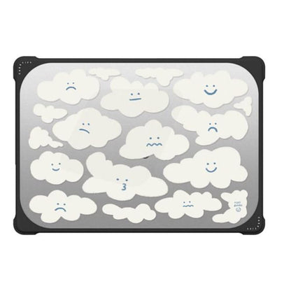 CASETiFY Bounce MacBook Pro 16-inch (M1-M5) Case [Enhanced Protective Corner Design/Ventilation Cutouts/Anti-Slip Grip] - Cute Clouds by Eggsdoodz - Clear Black