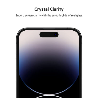 Belkin TemperedGlass iPhone 14 Pro Screen Protector - iPhone 14 Pro Accessories - Easy Application With Installation Guide Tray - Tempered Glass Antimicrobial Screen Protector - 9H Hardness Tested