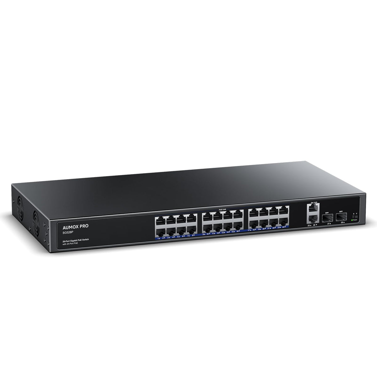 AUMOX PRO 5 Port Gigabit PoE Switch 78W 4PoE 1Uplink VLAN Network Splitter