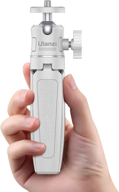 ULANZI Extension Pole Tripod, Mini Selfie Stick Tripod Stand Handle Grip for iPhone 13 Pro Max Samsung OnePlus Google Smartphone Canon G7X Mark III Sony RX100 VII A6400 Cameras Vlogging (Off-White)
