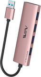 USB 3.0 Hub, 4 Port USB Hub Splitter, USB A Expander Portable USB Adapter Multiport Data Hub for Laptop, iMac Pro, MacBook Air, Mac mini/Pro, Surface Pro, USB Flash Drives, and Mobile HDD-Pink