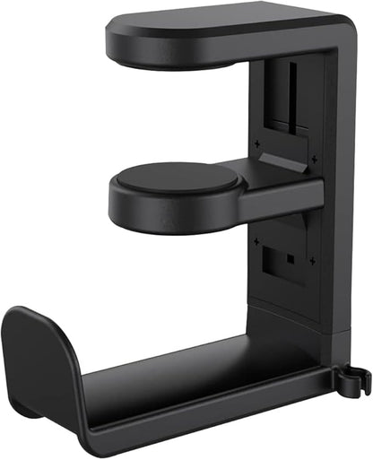 Adjustable Headphone Stand Holder - Universal Desktop Organizer for Gaming/Office Setup - Durable & Lightweight Design - Easy Installation - Modern Accessory - Black