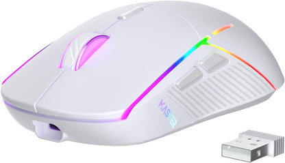 FFJ Wireless Gaming Mouse, 24000 DPI, Gaming Mice for PC, White
