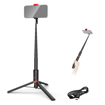 NEEWER Basics PA991 Selfie Stick Tripod Compatible with iPhone Samsung Android, 57.9 Inch Metal Portable Lightweight Travel Mobile Phone Stand with Holder & Remote Control for Video Recording